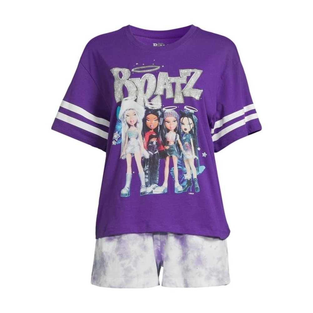 Bratz Women's Graphic Tee and Shorts Lounge Set, 2-
Piece, XS- NWT